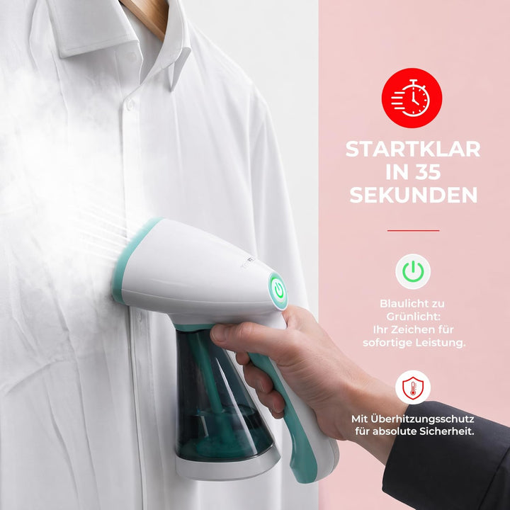 Trisa Dampfbürste - 1500W, 35g/min Dampfleistung Handdampfbügler, 260ml Wassertank, Schnellaufheizun