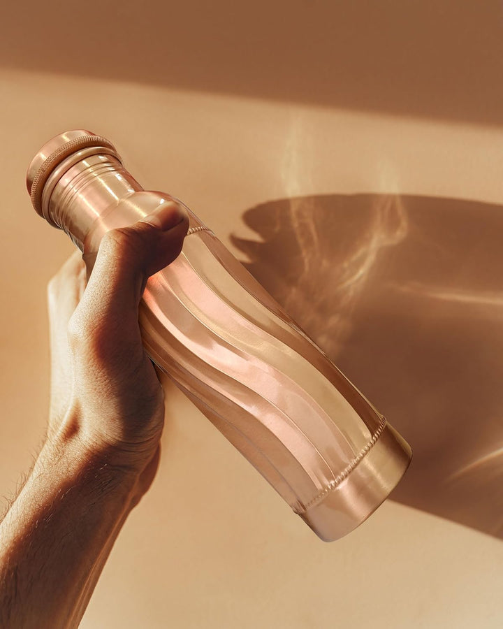 Copper Water Bottle A Leak Proof Ayurvedic Pure Copper Vessel 950 ml Design 17, 950 ml Design 17