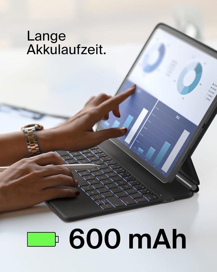 Belkin Pro Bluetooth-Tastatur mit Hülle und magnetischem Ständer, iPad Tastatur, Multi-Gesture-Steue