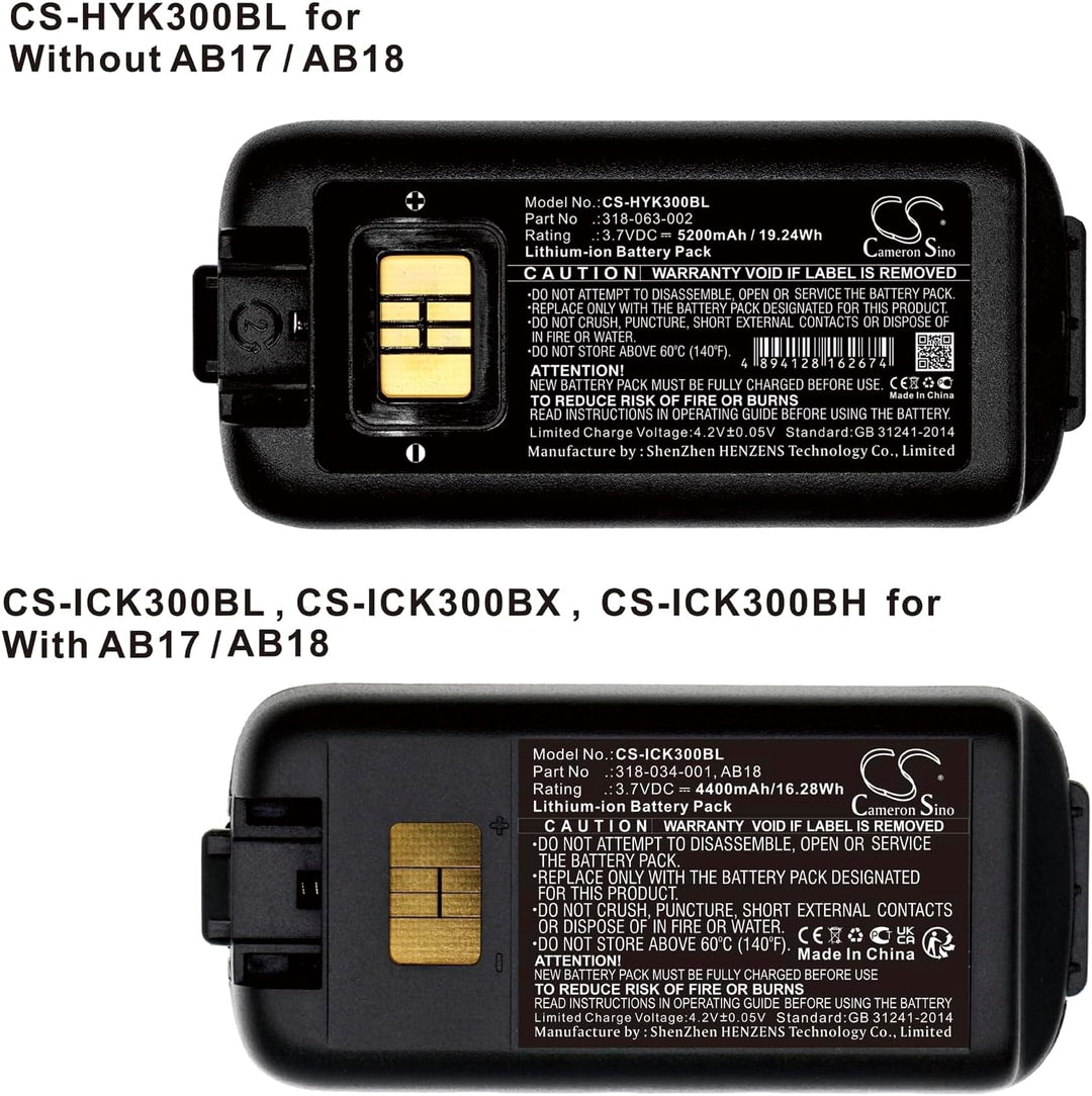 CS-ICK300BX Akkus 5200mAh Kompatibel mit [Intermec] CK3, CK3A, CK3B, CK3C, CK3C1, CK3N, CK3N1, CK3R,