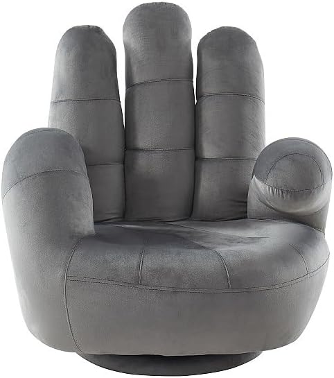 Vente-unique - Kindersessel Fingersessel drehbar - Samt - Anthrazit - Catchy