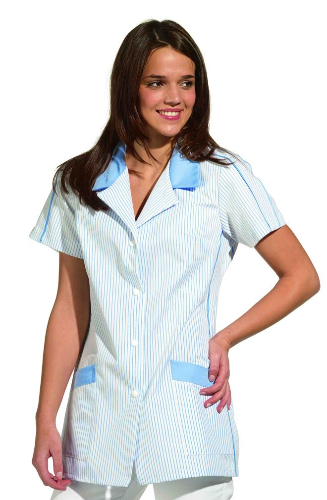 Leiber Damenkasack 1/2 Arm Druckknopf Versch. Misch. 200g/m² 44 Hellblau, 44 Hellblau