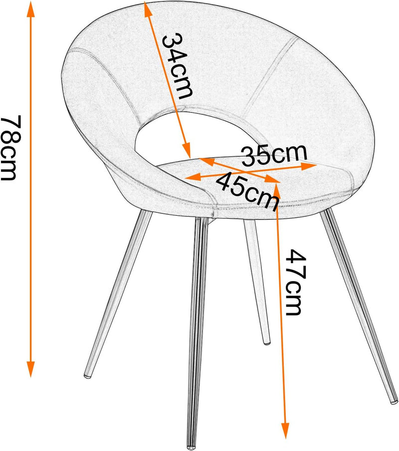 WOLTU® Esszimmerstuhl BH230rs-1 1 Stück Küchenstuhl Polsterstuhl Wohnzimmerstuhl Sessel, Sitzfläche