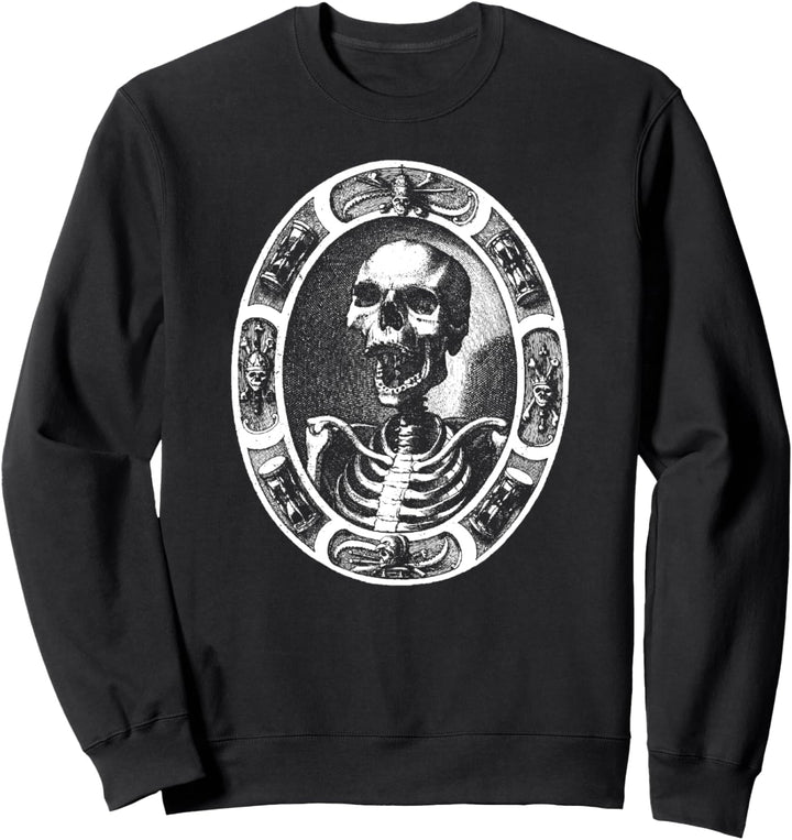 17 Century Skeleton Skull Engraving Remember Death Sweatshirt