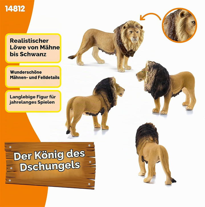 SCHLEICH 14812 Löwe, für Kinder ab 3+ Jahren, WILD Life - Spielfigur FFP, FFP