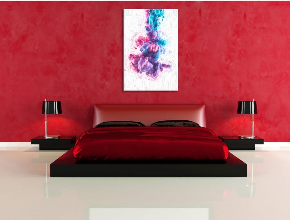 Pixxprint Abstract Art Bunter Qualm als Leinwandbild/Grösse: 100x70 / Wandbild/Kunstdruck/fertig bes