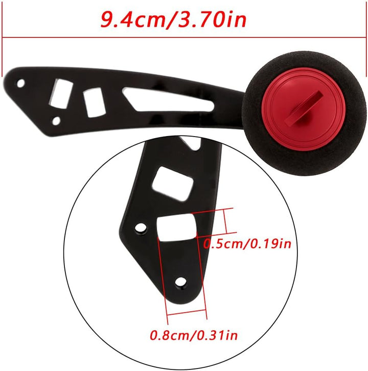 Angelrollengriff für Low-Profile-Rollen-Eva mit Ersatzteilen für Armaturen(Schwarz Rot)