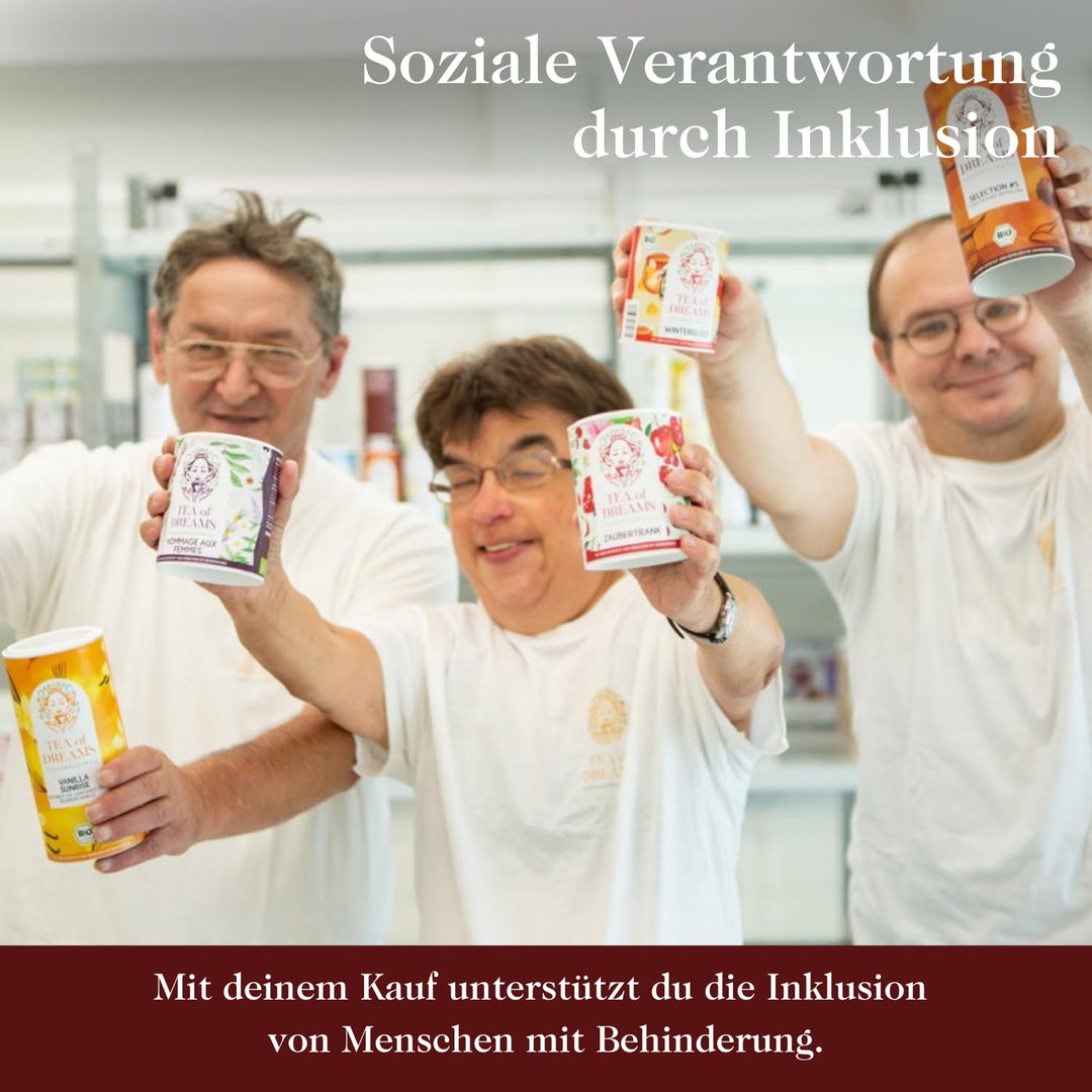 Tee Adventskalender 2025 Bio - Geschenk für Frauen und Männer - Mit Liebe gefertigt von Menschen mit