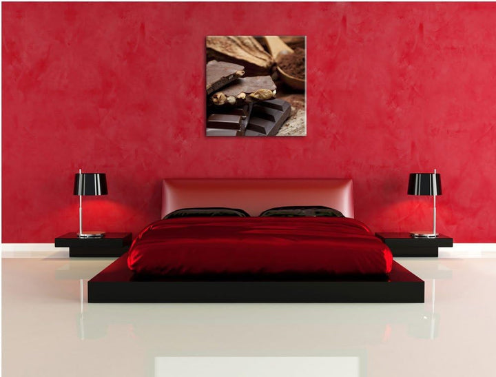 Leckere Schokolade, Format: 70x70 auf Leinwand, XXL riesige Bilder fertig gerahmt mit Keilrahmen, Ku
