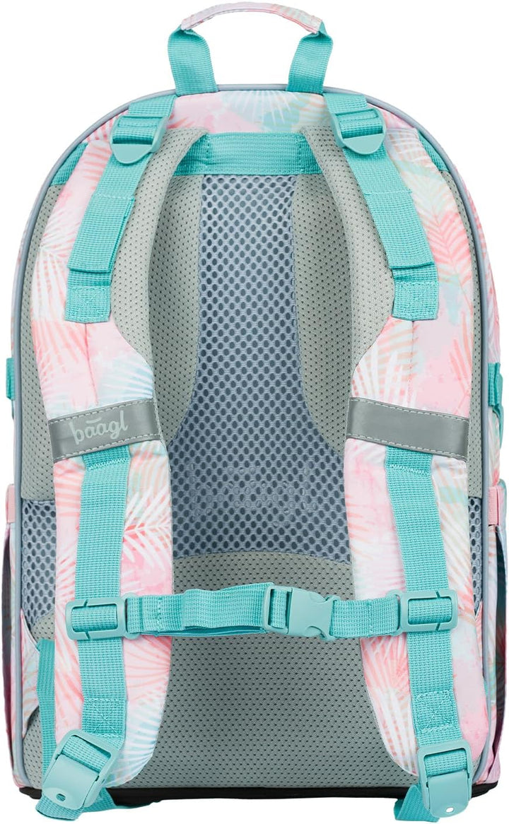 Baagl Schulrucksack Set Jungen Mädchen 3 Teilig, Schultasche ab 3. Klasse, Grundschule Ranzen mit Br