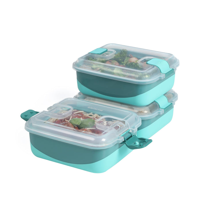 Sistema Heatables Microwave Food Containers | 1L | Leakproof Meal Prep Containers with Lids | 3 Coun