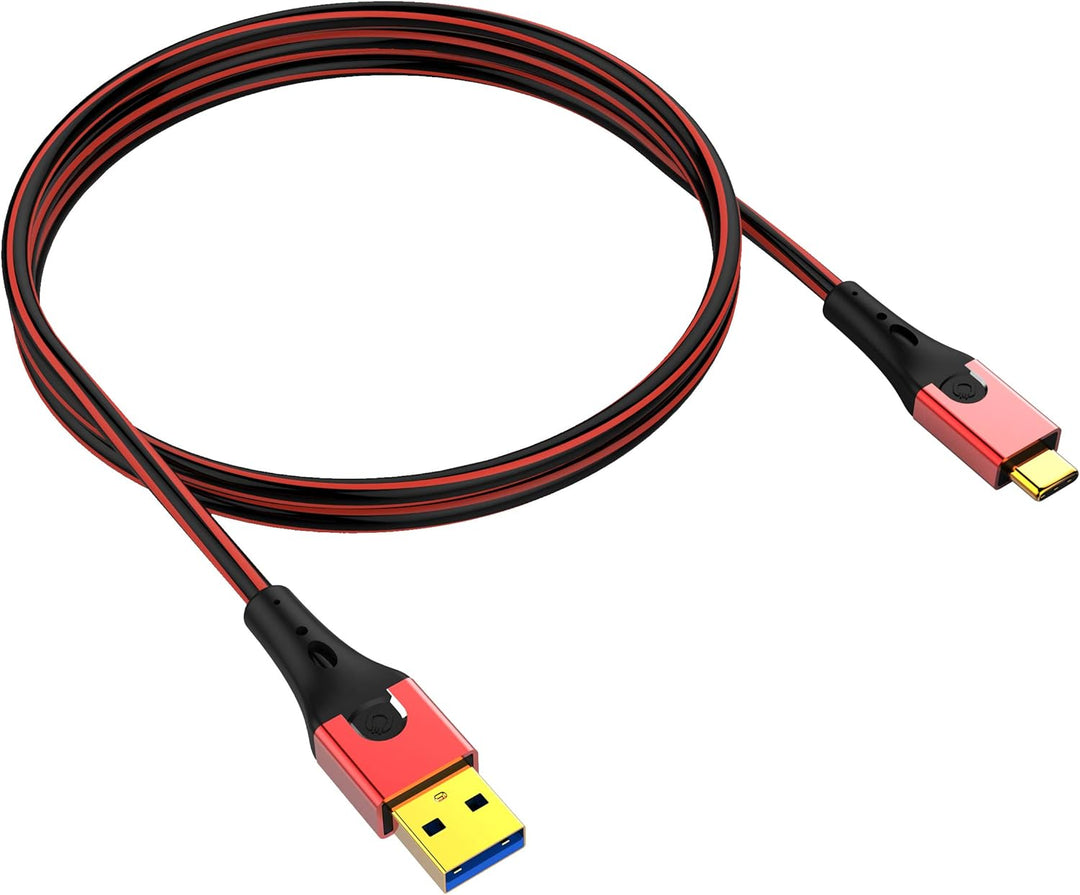Oehlbach USB-Evolution C3 - hochwertiges 3.0 USB-A auf 3.1 USB-C Lade-und Datenkabel - schwarz/rot -