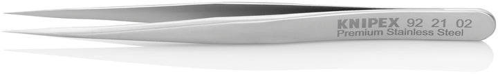 KNIPEX Präzisionspinzette Mattiert Glatt 110 mm, 92 21 02 0.18 mm Silber, 0.18 mm Silber