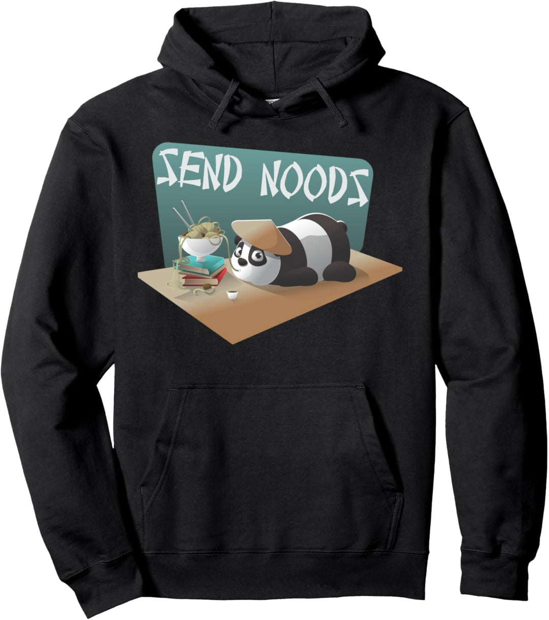 Send Noods Panda Funny Innuendo Ramen Noodle Chinese Food Pullover Hoodie