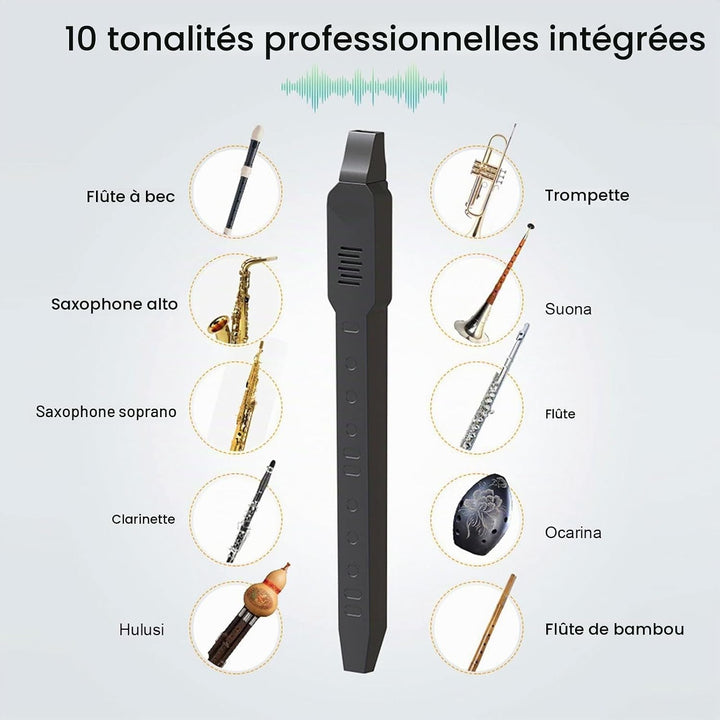 Digitales Blasinstrument, MIDI-Konnektivität, 10 Töne, Wiederaufladbares Elektronisches -Blasinstrum