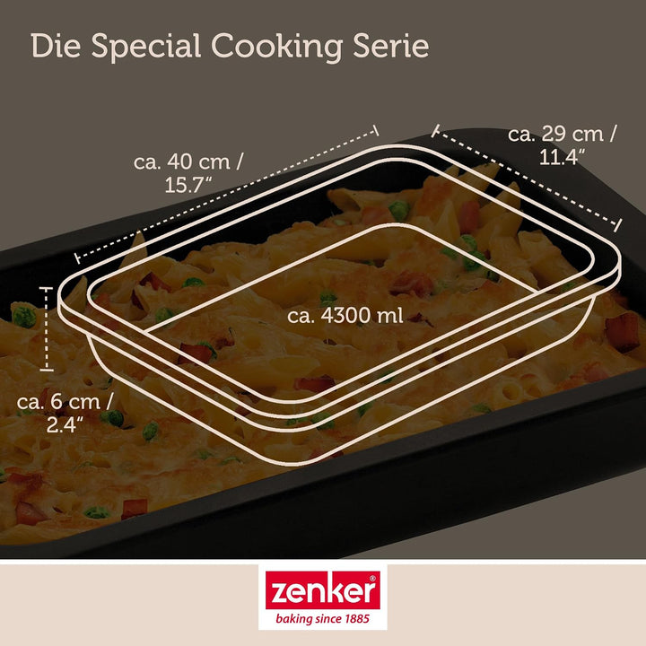 Zenker Ofenbackform (40 x 6 x 29 cm) SPECIAL COOKING, rechteckige Ofenform mit Antihaftbebeschichtun