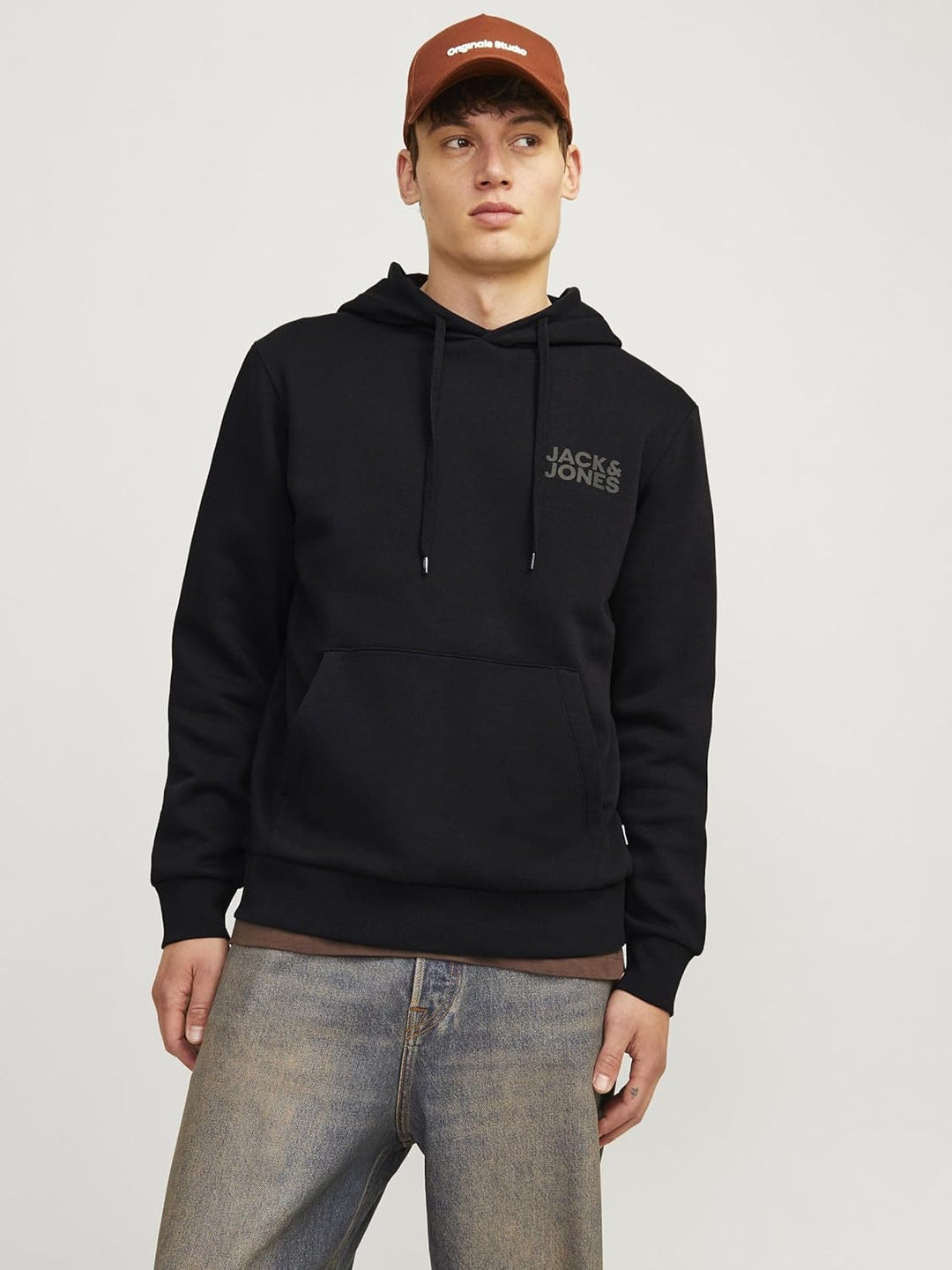 Jack & Jones Herren Jjelogo Blocking Sweat Hood Noos Kapuzenpullover Schwarz S Kapuzenpullover, Schw