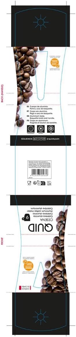 Quid Espressokocher für 9 Tassen, Modell Cesena 9 tazas, 9 tazas