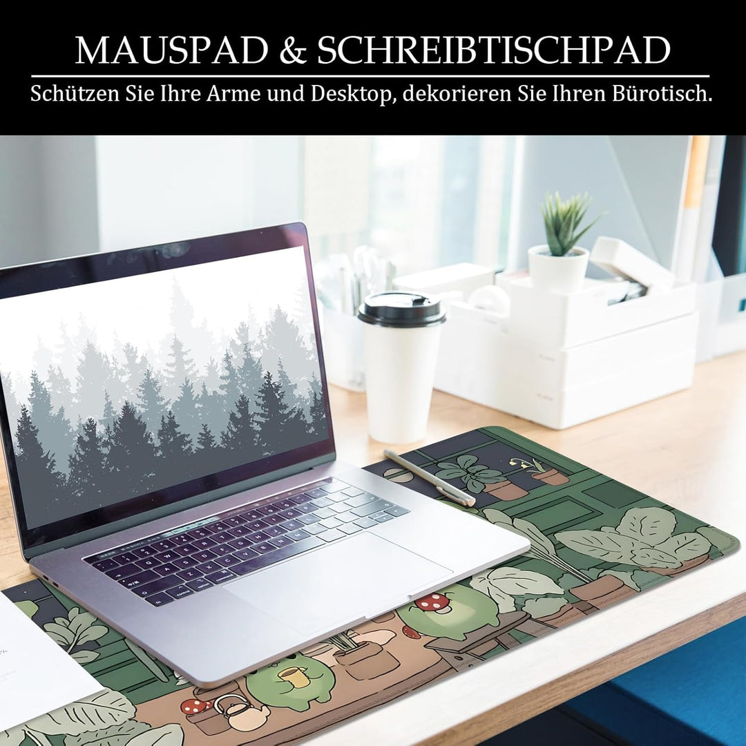 Grün Gaming Mousepad Schreibtischunterlage 800x300mm XL Mousepad Die Froschfamilie Grosses Mauspad,