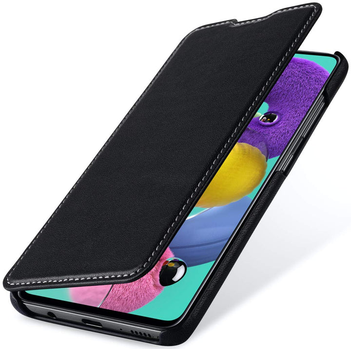 STILGUT Book Case kompatibel mit Samsung Galaxy A51 Hülle aus Leder zum Klappen, Klapphülle, Handyhü