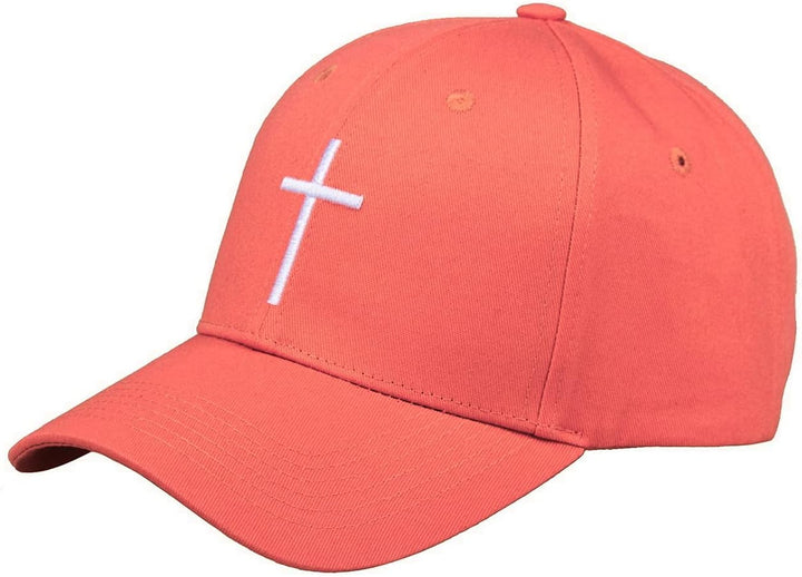 Bexxwell Baseball Cap lachsorange mit Kreuz-Stickerei (optimale Passform, Kappe, orange, lachs, Base