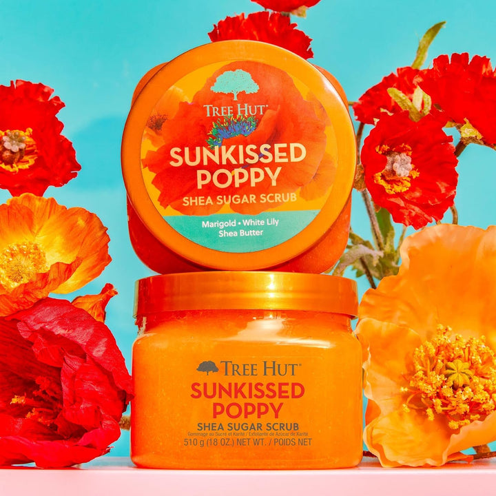 Tree Hut Sunkissed Poppy Shea Sugar Scrub 510.3 g Ultra Hydrating and Peeling Scrub for Nourishing E