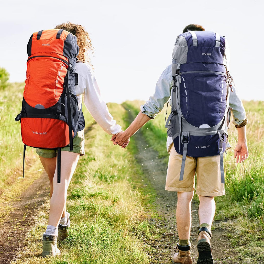 HOMIEE Wanderrucksack 60L, Herren Damen Wasserdichter Leichter Trekkingrucksack Reiserucksack Wander