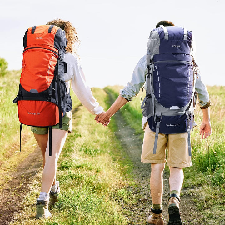 HOMIEE Wanderrucksack 60L, Herren Damen Wasserdichter Leichter Trekkingrucksack Reiserucksack Wander