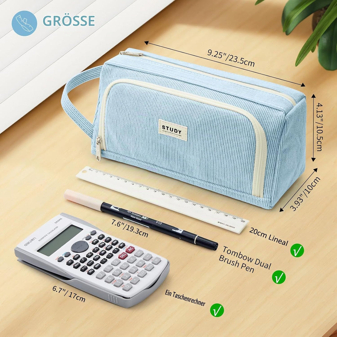 KALIDI Federmäppchen Mäppchen Federtaschen 2 Fächer, extra gross Pencil Case Stifte Etui Schule, Aes