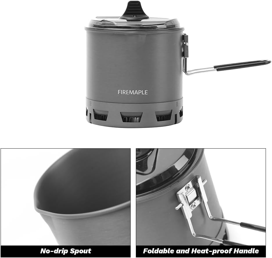 Fire-Maple Petrel G2 Ultraleichtes Kochset – Kompaktes und Schnell Kochendes Camping Topfset mit Koc