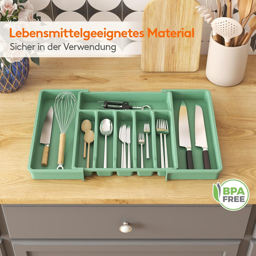 Lifewit Besteckhalter, erweiterbarer Utensilienhalter für Schublade, Verstellbarer Besteckkasten, ko