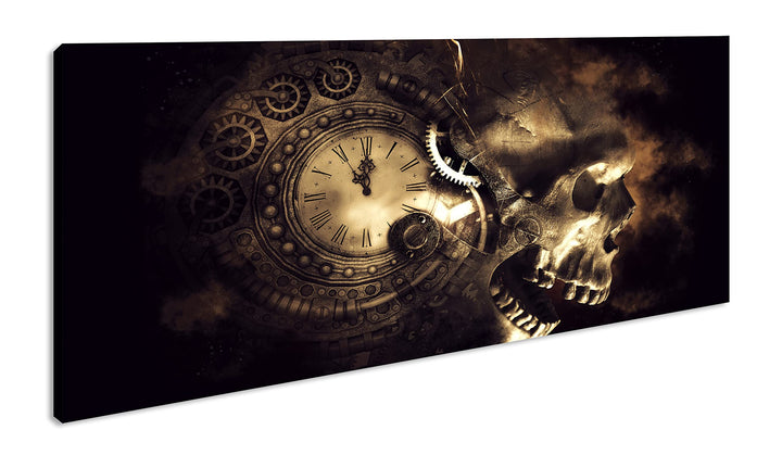 Zeit des Todes Panorama 60x30 cm als Leinwandbild, Motiv fertig gerahmt auf Echtholzrahmen, Hochwert