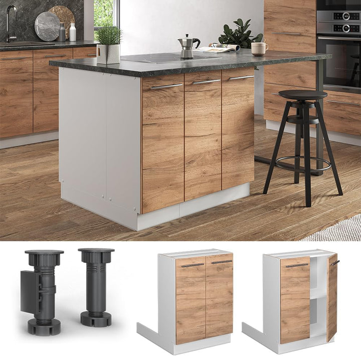 Vicco Kücheninsel Fame-Line, Goldkraft Eiche/Weiss, 60 cm ohne Arbeitsplatte Goldkraft Eiche Regalin