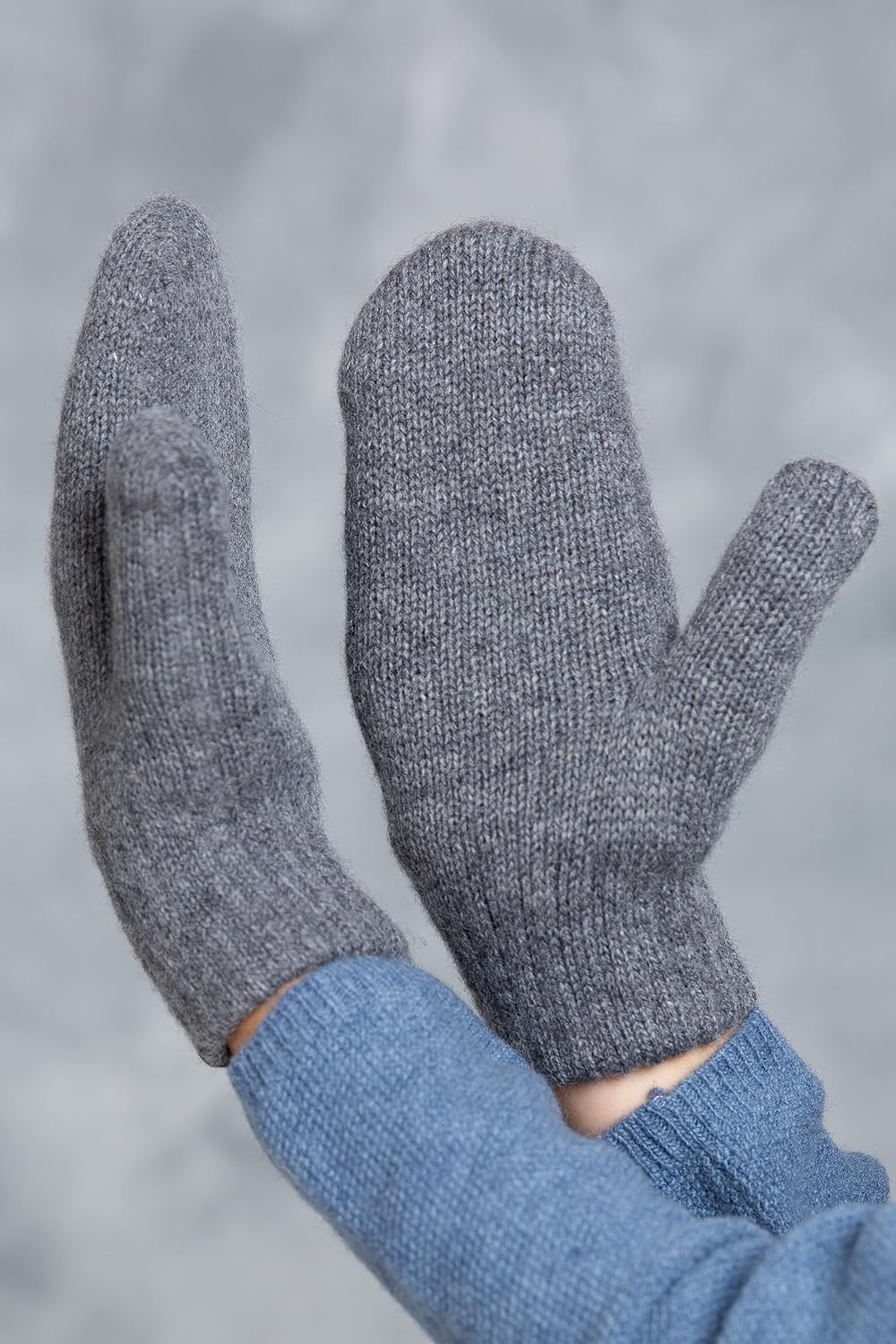KNITAS Doppellagen Strickhandschuhe aus Wolle für Baby Kleinkind I Winter Warme Gestrickte Handschuh