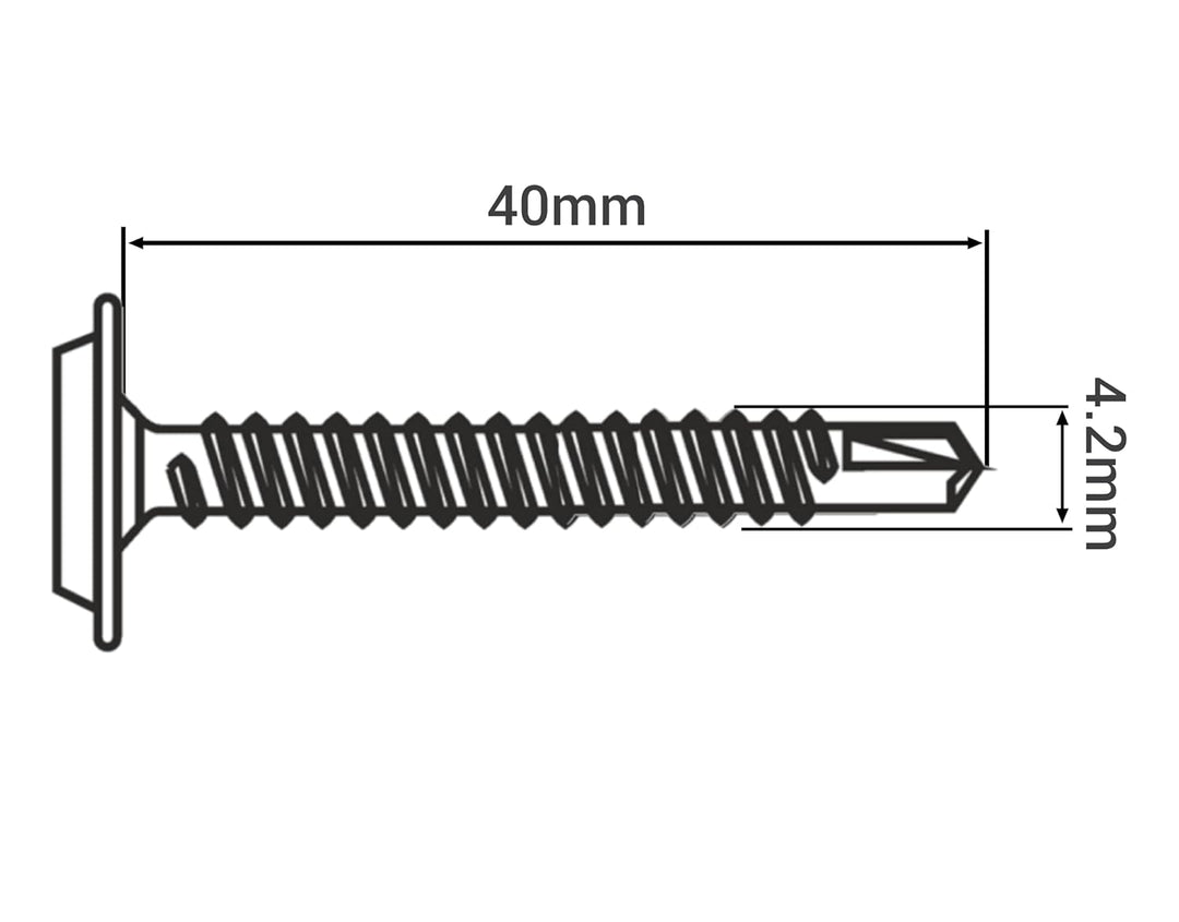 SKIR'CO (300 Stück) Lackierte selbstbohrende Schrauben 4,2 x 40 mm, Blechschraube, PH modifizierter