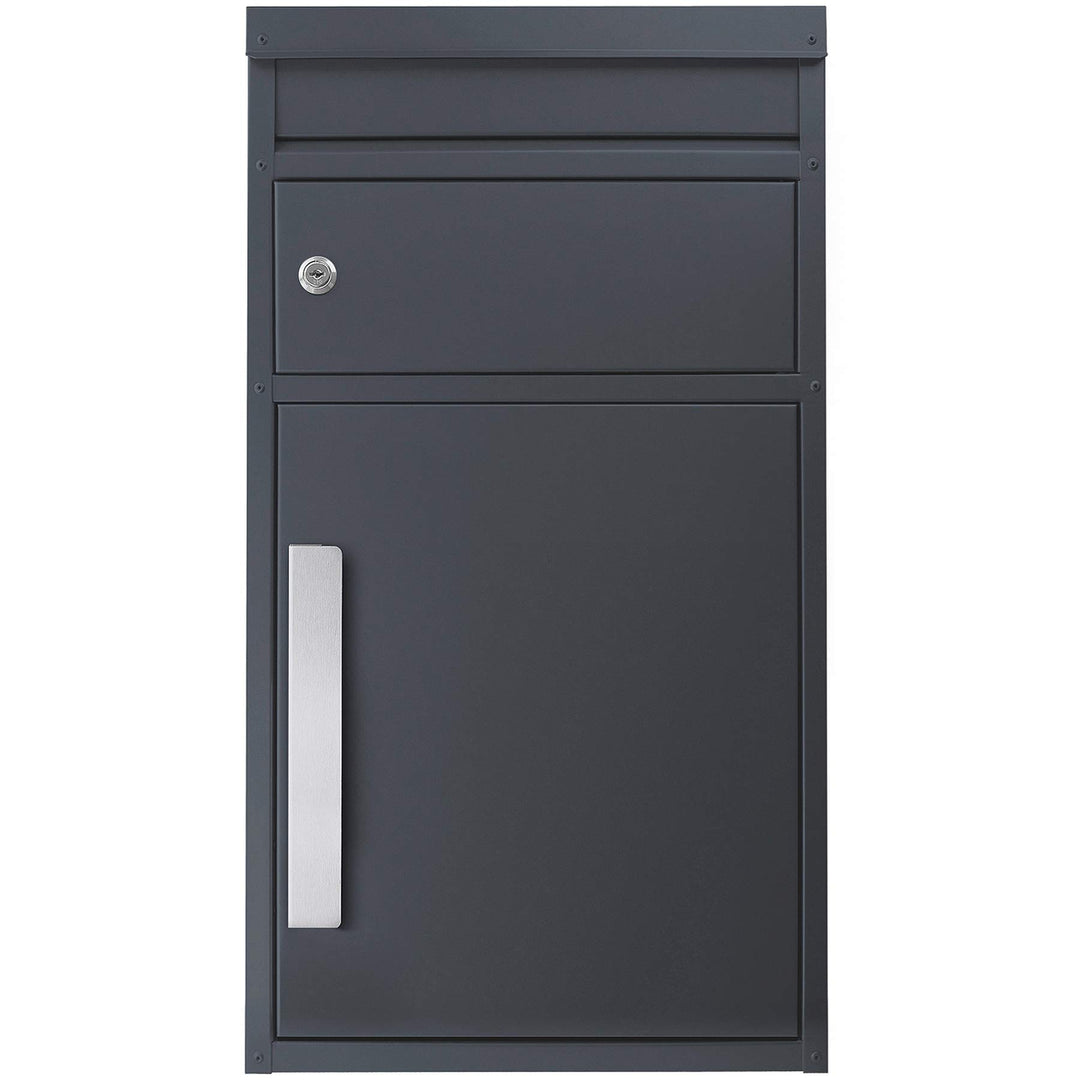 Paket-Briefkasten anthrazit-grau (RAL 7016) SafePost 45M Design-Paketkasten modern für alle Paketdie