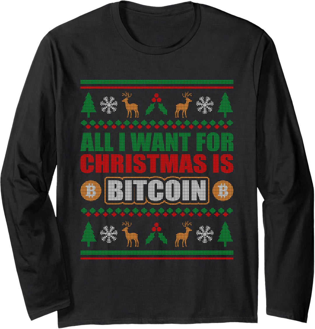 Weihnachten BTC Investor Bitcoin Langarmshirt