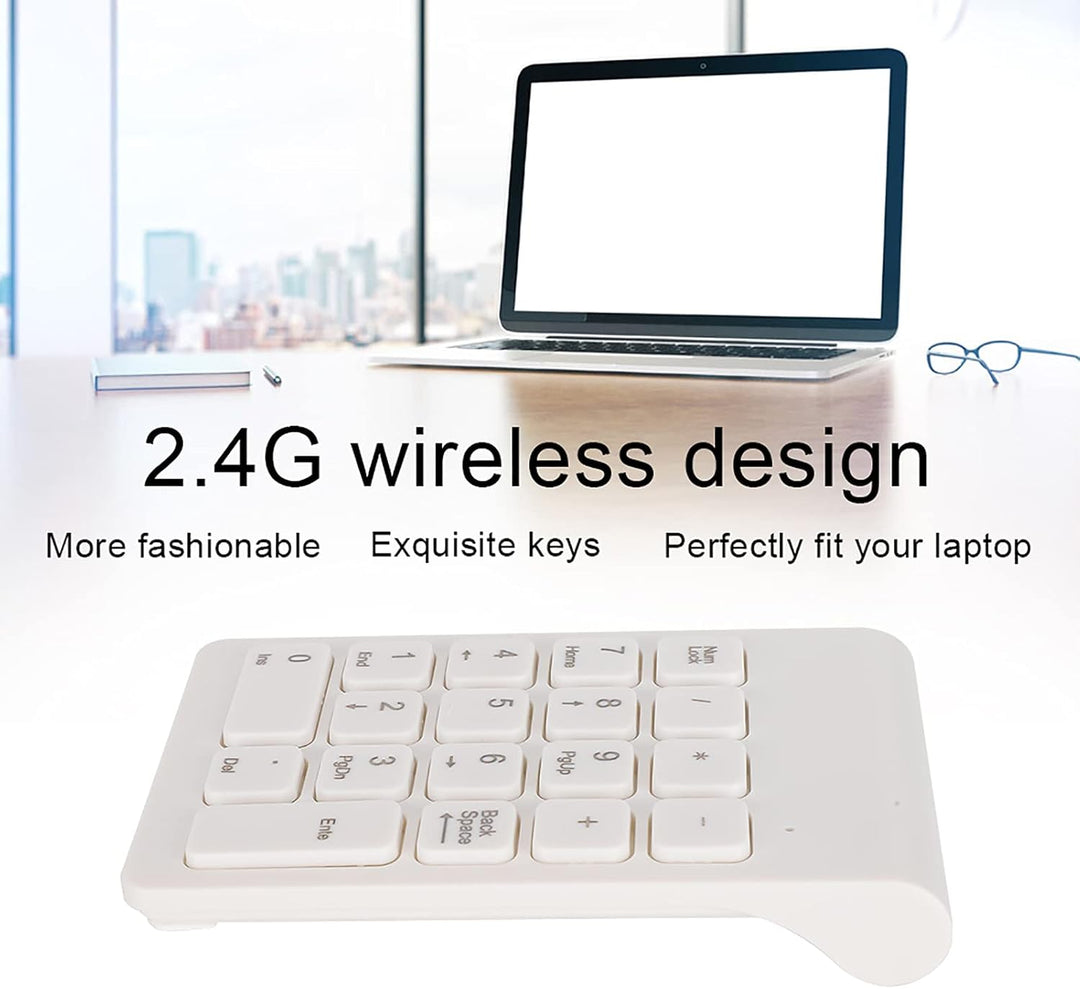 Drahtlose Nummernblöcke, Ergonomischer Nummernblock Numpad 18 Tasten Tragbare 2,4-GHz-USB-Finanzbuch