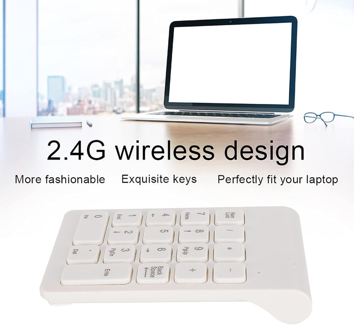 Drahtlose Nummernblöcke, Ergonomischer Nummernblock Numpad 18 Tasten Tragbare 2,4-GHz-USB-Finanzbuch