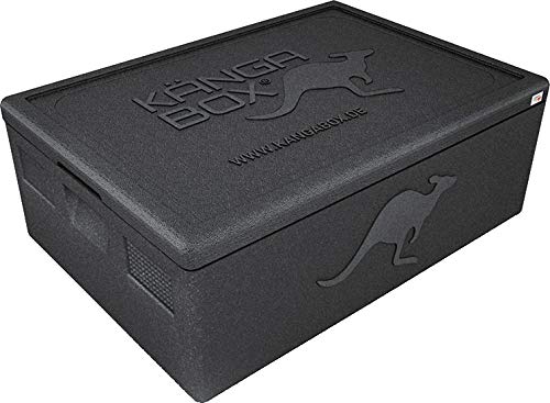KÄNGABOX® Expert 60x40 cm – Die Thermobox für Profis. 53-80 Liter EPP Isolierbox Schwarz 80, Schwarz
