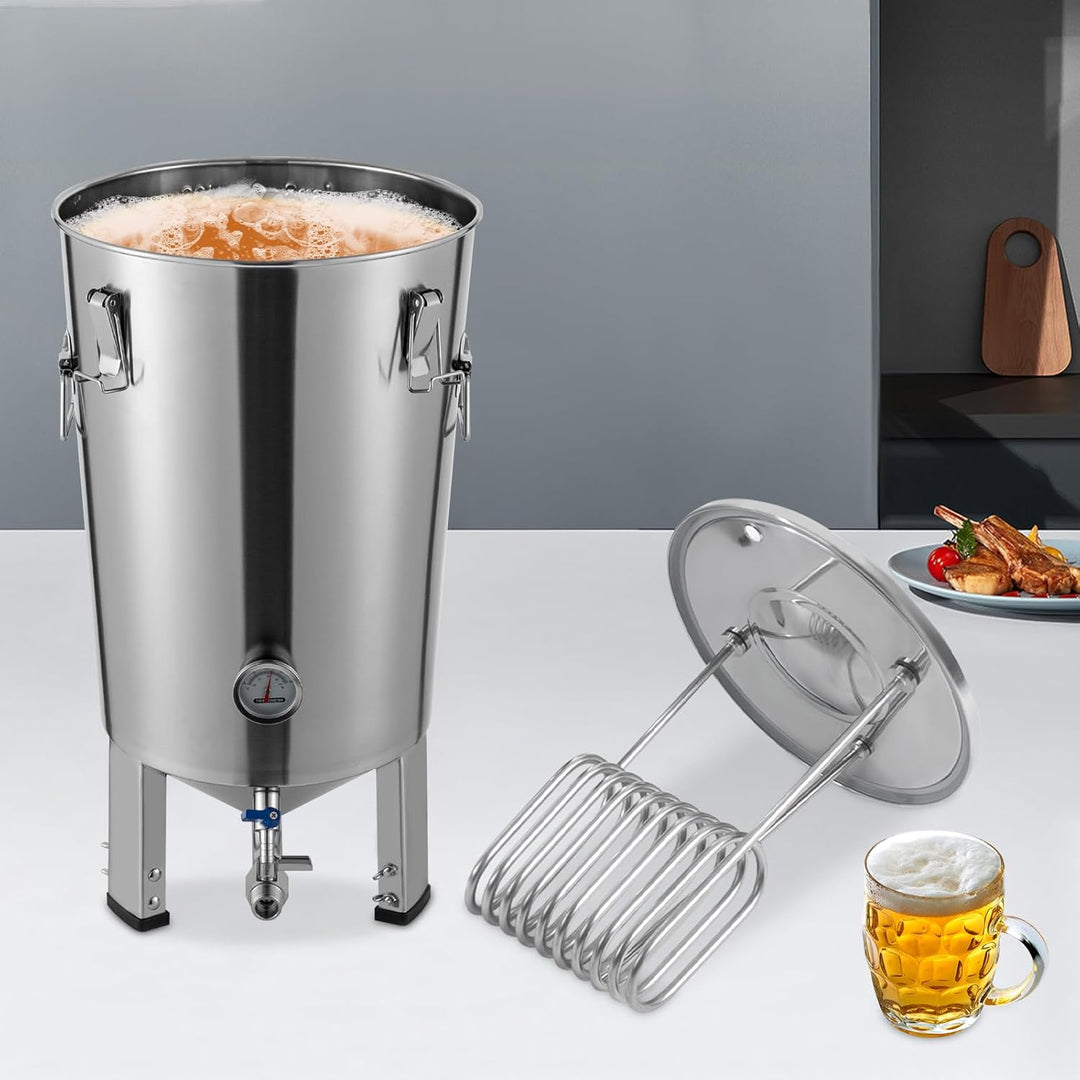 Bierbrauset – Komplettset zum Selbstbrauen von Bier, 304 Edelstahl, 32 L Gärbehälter &amp; Fermenter, Te