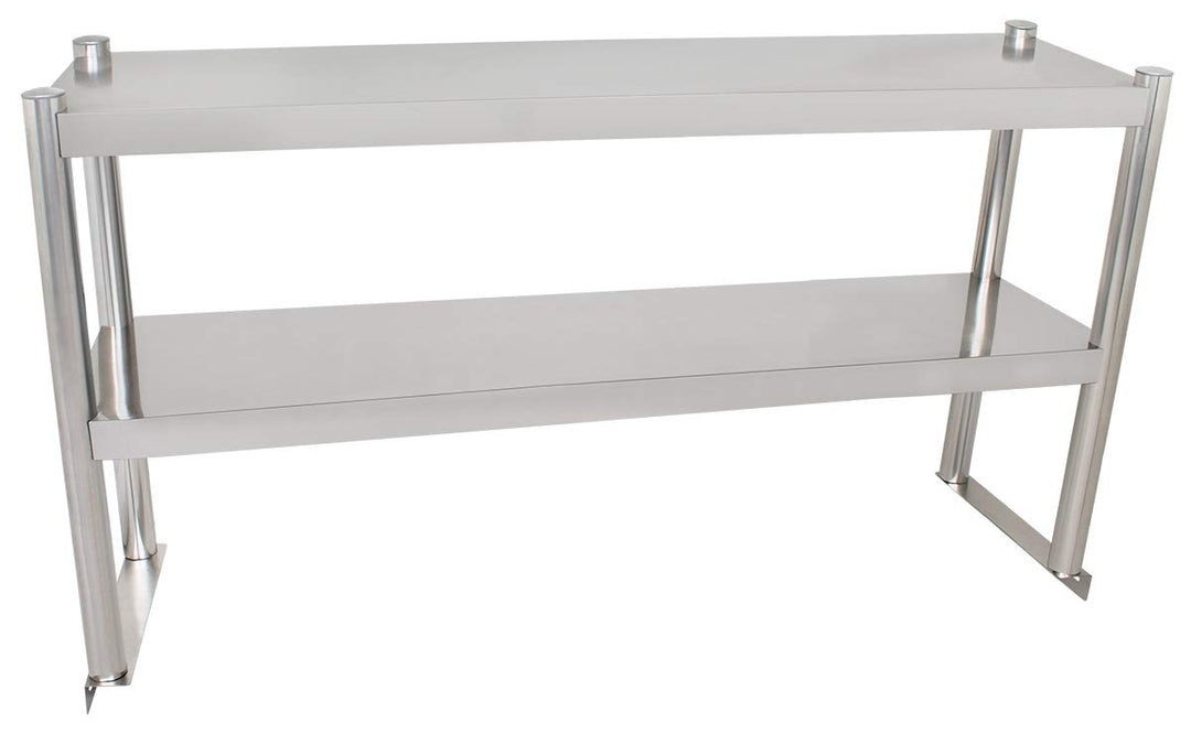 Beeketal 'BTA-100' Küchen Arbeitstisch Aufsatzboard 100 cm aus Edelstahl mit 2 Ablageflächern (Tragk