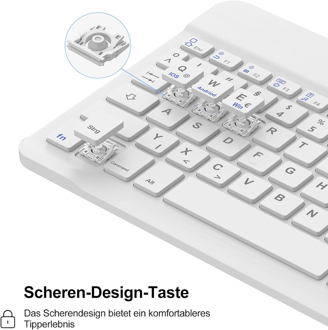 SENGBIRCH Hülle mit Tastatur für ipad 10 Generation - QWERTZ Layout Bluetooth Tastatur, Kabellose Ab