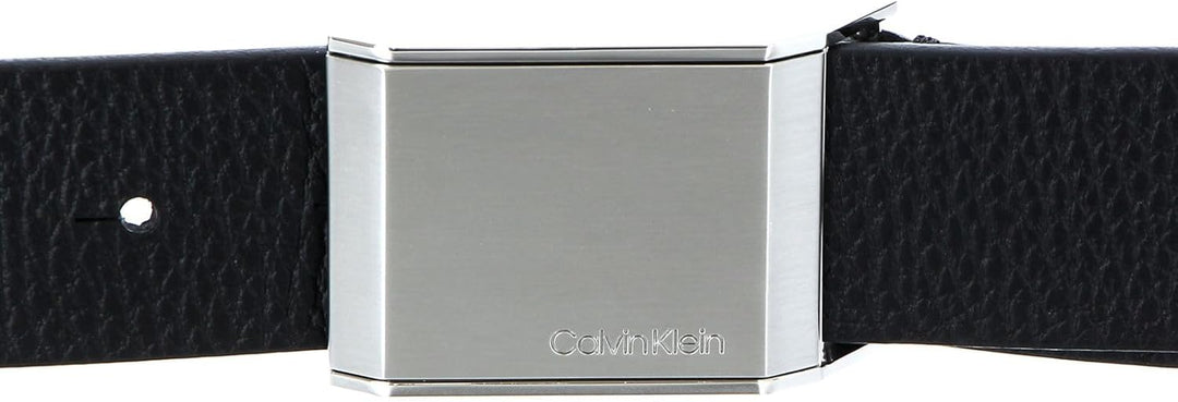 Calvin Klein Beveled Plaque 35MM Belt W90 CK Black