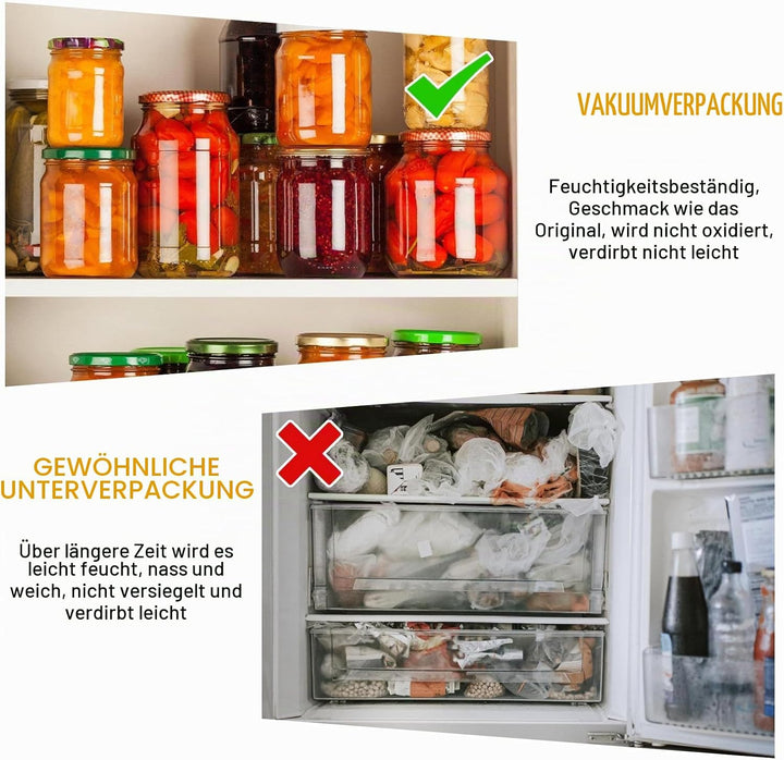 Elektrisches Einmachglas-Vakuumierer-Set, für Breite und Normale Öffnung, Vakuumierer für Gläser mit