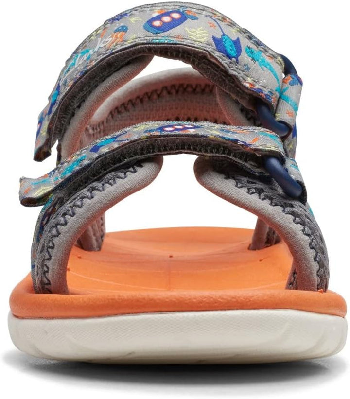 Clarks Mädchen Surfing Tide K Sandal 29.5 EU Grau, 29.5 EU Grau