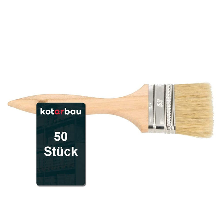 KOTARBAU® Farbpinsel Mit Holzgriff 63 mm 50 St. Alle Grössen Flachpinsel Beizen Lasur Farben Malerpi