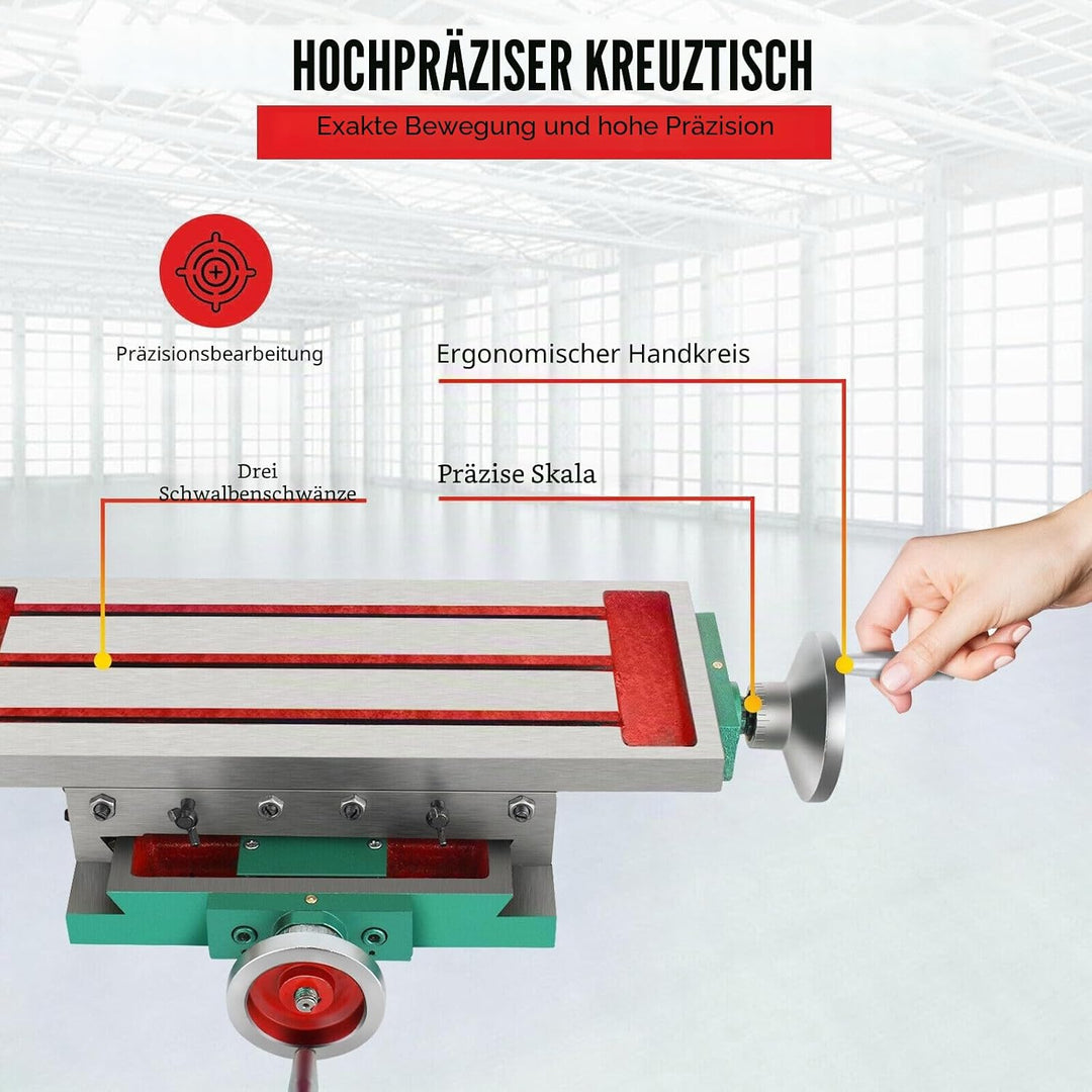 Metall X/Y Kreuztisch Frästisch für Ständerbohrmaschine Oberfräsen 450 * 170mm Präzision &amp; Haltbarke