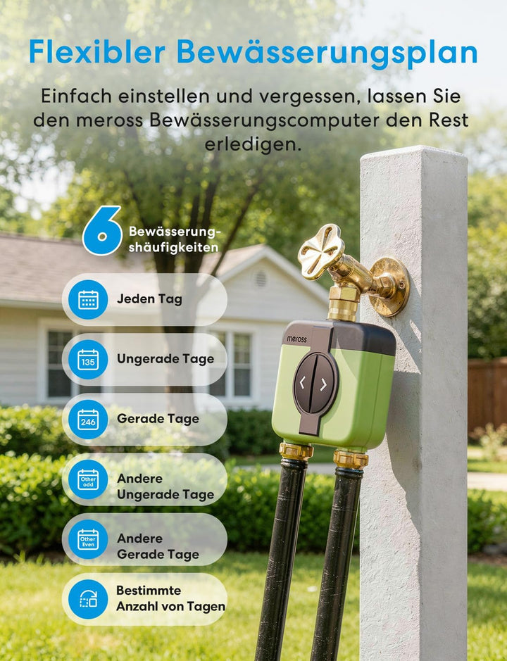 Meross Bewässerungscomputer WLAN 2 Ausgänge MST200 | Automatische Bewässerung & Aussen-Fernsteuerung