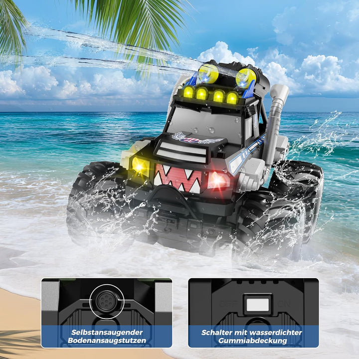 Dysaim Amphibienfahrzeug Ferngesteuertes Auto Offroad, Monstertruck Ferngesteuert, Kinder Spielzeug